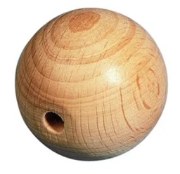 [WB50 61657050] Boule en bois de hêtre, boule, diamètre, 50mm trou 7mm