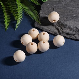 [BOIS8  WOOD-S651-8mm-LF] Perle en bois naturel, boule, diamètre 8mm, trou 2mm, l'unité