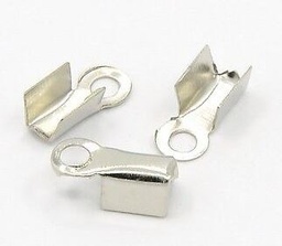 [2035AC] Embout de cordon à écraser, argenté clair, 3,5mm, trou 2mm