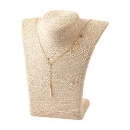[Ndis-e018-b-01] Présentoir collier buste en rotin beige, 195x115x223mm