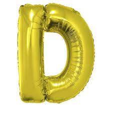 [81000.00.40] Ballon en aluminium, lettre D, or, 36cm