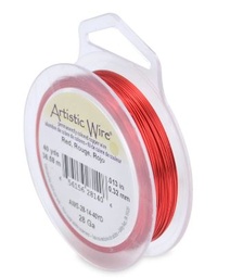 [656156281406] Fil de cuivre Artistic Wire  0,32mm, bobine 36,58 mètres, rouge