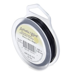 [656156260203] Fil de cuivre Artistic Wire  0,40mm, bobine 27,43 mètres, noir