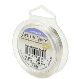 [AW2410S] Fil de cuivre souple, plaqué argent, diam 0.51mm, 13.7m