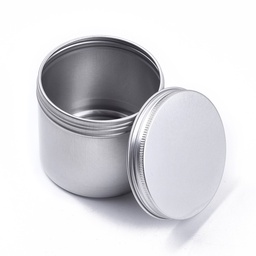 [CON-F006-13P] Boîte/contenant en aluminium, ronde, grise, 8,6x7,5cm