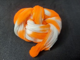 [B2OB] Bas en nylon deux couleurs pour la réalisation de fleurs artificielles orange et blanc, environ 70cm