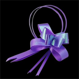 [8894] Noeud d'emballage/décoration à plier, violet pailleté, 300x15mm x 10