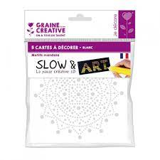 [3471056163723] Cartes slow &amp; art à décorer motif graphique blanc 15x15cm x 5