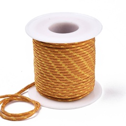 [8681 OCOR-N006-002B-10] Découpe de Paracorde, nylon, orange avec tâche jaune, rond, diam 2mm - le mètre