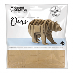 [650954] Maquette en carton, ours, 150 x 150 mm