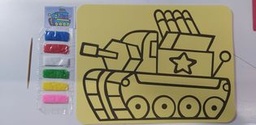 [98323] Livret carte sable Tank 4 missiles + sable 6 couleurs 21x15cm