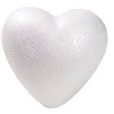 [4006166262517] Coeur en polystyrène blanc, 12 cm