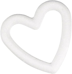 [4006166513459] Coeur en polystyrène blanc, ajouré, 15 cm