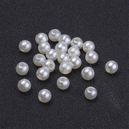 [8695 X-PACR-4D-12] Perle imitation nacre, ronde, blanc cassé, diam 4mm, trou 1mm, l'unité