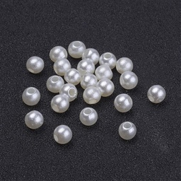 [8695 X-PACR-4D-12] Perle imitation nacre, ronde, blanc cassé, diam 4mm, trou 1mm