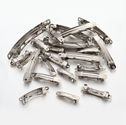 [HC001   IFIN-A171-06C] Barrette cheveux clip en métal argenté, 51x7x5mm, trou 2mm