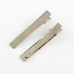 [MAK   X-MAK-R001-11] Pince à cheveux crocodile en fer, platine, 56x8mm