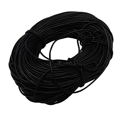 Découpe de Cordon en cuir rond, NOIR, 4mm