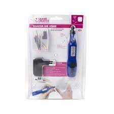 [790003] Graveur sur verre sans fil 10 accessoires, adapteur + câble usb