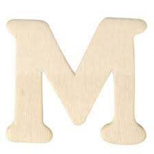 [6161200] Lettre M en bois, majuscule, plate, 4x4,5cm