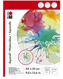 [1612000000024] Bloc de papier pour aquarelle, blanc mat, 24x32cm, 220gr/m2, x 20