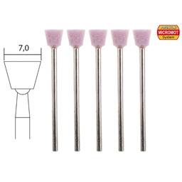 [28781] PROXXON P34 Meules en corindon 7mm axe 2.35mm par 5 pièces