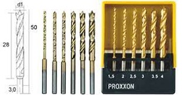 [28876] Proxxon 28876 Jeu de 6 forets HSS pour perçage bois et plastique, de 1,5mm à 4,0mm