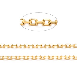 [CHS-H009-02G] Chaîne INOX doré, placage ionique, 2x1,2x0,4mm, au mètre