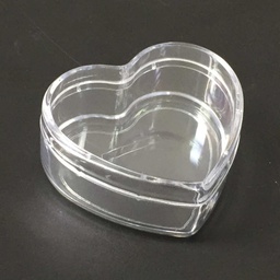 [wh0020] Boite en plastique transparente, coeur, 6.5x6x3cm