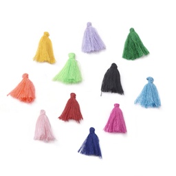 [FIND-G011-M] Pampille en coton, couleur mixte, 32x5mm