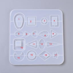 [DIY-L023-32] Moule en silicone, plaque pour bijoux, 165x157x7mm, trous 2mm