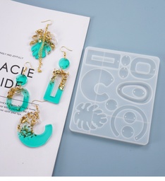 [DIY-K031-07] Moule en silicone, plaque pour bijoux, 126X110x7mm, trou 1,5mm, l'unité