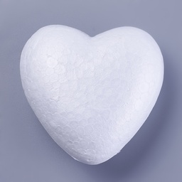 [121d  DIY-WH0121-01-D] Coeur en polystyrène blanc, 7x7x3cm, l'unité
