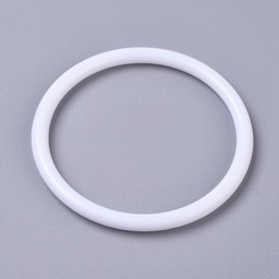 [11102] Cercle en plastique, blanc, diam 73.5 x 5.5mm