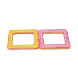 [DIY-L046-09] Blocs de construction magnétiques Montessori, coloris assortis, carrés 65x65mm