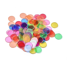 [DIY-WH0156-31 DIY-PH0026-79] Jetons de bingo, en plastique, coloris variés, 19x1.8mm, 50 pièces
