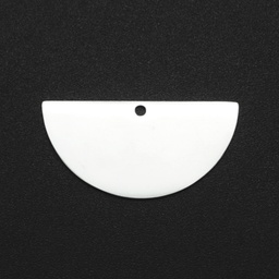 [STAS-N090-LA051] Pendentif INOX argenté, demi-cercle, 15x30x1mm, Trou: 1.6mm