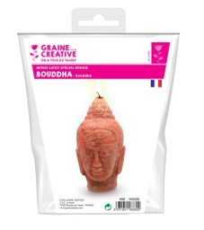 [143330] Moule à bougie en latex, bouddha, haut 13cm, diam 6cm