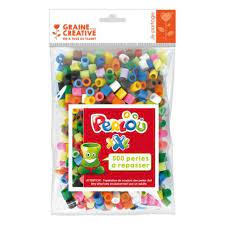 [732001] Sachet de 500 perles à repasser, Perlou, multicolore, diam 10mm