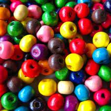 Sachet Perles en bois, plusieurs coloris, diam 8mm, trou 2mm, ~80 perles