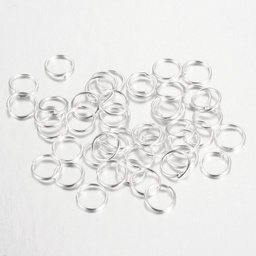[X-IFIN-A018-8mm-S] Anneau simple ouvert en fer, argenté clair, 8x0,7mm