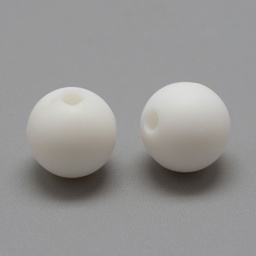 [8B01 SIL-R008B-01] Perle en silicone, blanche, diam 12mm, trou 2mm