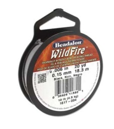 [161T-004] Fils de tissage noir,  0,15mm, bobine de 18m (20yd)