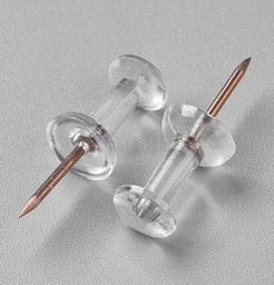 [X-AJEW-TAC0019-10RG] Punaises en plastique bout transparent, épingle or rose, 23x8mm