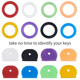 [gf0001] Embout en plastique multicolores pour clés, demi rond, ou rond, ~2cm