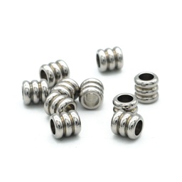 [A-STAS-N090-JA717-1] Cache noeud INOX argenté, colonne rainurée, 6x6 mm, Trou: 3,5 mm