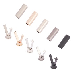 [370856   PALLOY-PH0013-40] Embout de lacet, blouson, en alliage inox, 5 coloris, ~20x7mm, trou 0.7mm