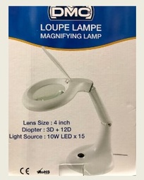 [u1848e] Lampe loupe en verre pivotante, à led,10W led x 15, loupe 9cm