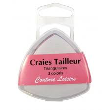 [h250] Craies tailleur triangulaires, 3 couleurs, plat, ~6x5cm