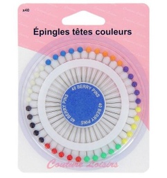 [h668] Kit épingles têtes couleurs, 34x0.62mm x 40